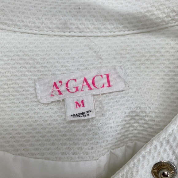 White moto jacket with zippers - Picture 3 of 4